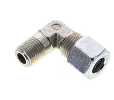 1/4'' NPT Male x 10L Zinc plated Steel 90 deg Elbow Cutting ring 315 Bar DIN 2353