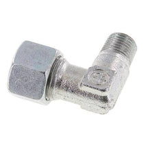 R 1/4'' Male x 12L Zinc plated Steel 90 deg Elbow Fitting 315 Bar DIN 2353