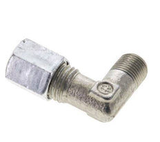 1/8'' NPT Male x 6L Zinc plated Steel 90 deg Elbow Cutting ring 315 Bar DIN 2353