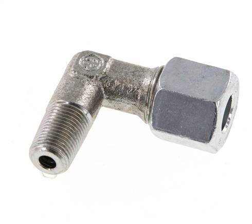 R 1/8'' Male x 8L Zinc plated Steel 90 deg Elbow Fitting 315 Bar DIN 2353