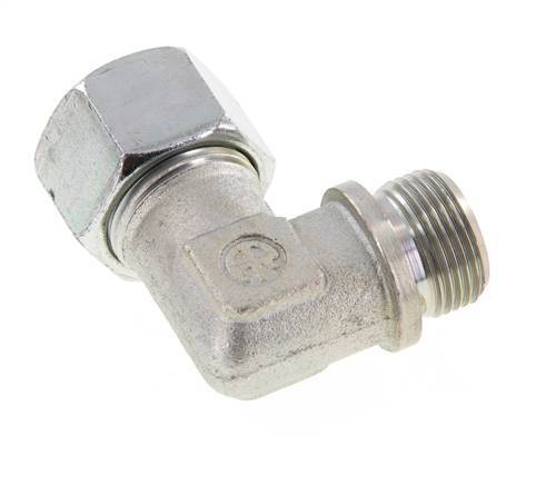G 3/4'' Male x 20S Zinc plated Steel 90 deg Elbow Fitting 400 Bar DIN 2353
