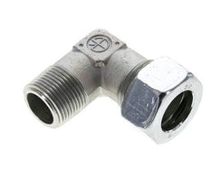3/4'' NPT Male x 22L Zinc plated Steel 90 deg Elbow Cutting ring 160 Bar DIN 2353