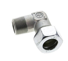 3/4'' NPT Male x 22L Zinc plated Steel 90 deg Elbow Cutting ring 160 Bar DIN 2353