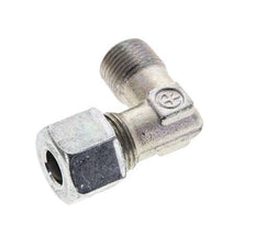 3/8'' NPT Male x 10S Zinc plated Steel 90 deg Elbow Cutting ring 630 Bar DIN 2353