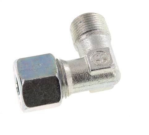 R 3/8'' Male x 10S Zinc plated Steel 90 deg Elbow Fitting 630 Bar DIN 2353