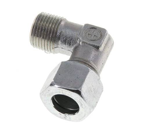 R 3/8'' Male x 12L Zinc plated Steel 90 deg Elbow Fitting 315 Bar DIN 2353