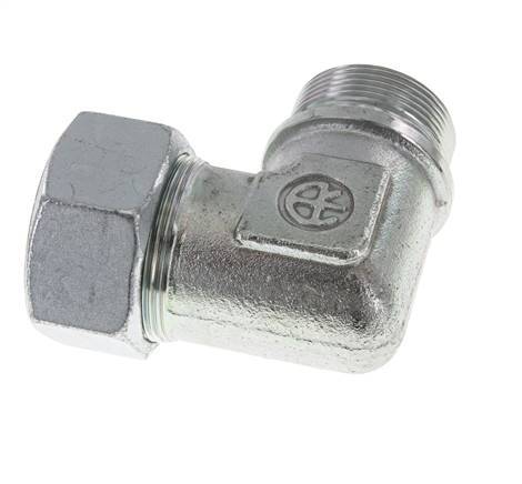 G 1 1/2'' Male x 38S Zinc plated Steel 90 deg Elbow Fitting 315 Bar DIN 2353