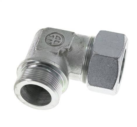 G 1 1/2'' Male x 38S Zinc plated Steel 90 deg Elbow Fitting 315 Bar DIN 2353