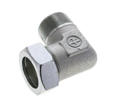 1 1/2'' NPT Male x 42L Zinc plated Steel 90 deg Elbow Cutting ring 160 Bar DIN 2353
