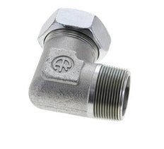 1 1/2'' NPT Male x 42L Zinc plated Steel 90 deg Elbow Cutting ring 160 Bar DIN 2353