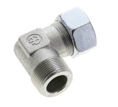 1 1/4'' NPT Male x 30S Zinc plated Steel 90 deg Elbow Cutting ring 400 Bar DIN 2353