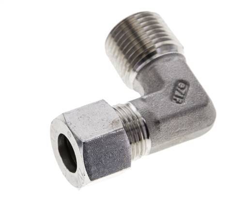 1/2'' NPT Male x 12L Stainless steel 90 deg Elbow Cutting ring 315 Bar DIN 2353