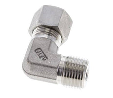 1/2'' NPT Male x 12S Stainless steel 90 deg Elbow Cutting ring 630 Bar DIN 2353