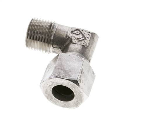 1/2'' NPT Male x 14S Stainless steel 90 deg Elbow Cutting ring 630 Bar DIN 2353
