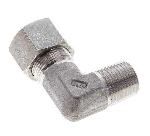 1/2'' NPT Male x 16S Stainless steel 90 deg Elbow Cutting ring 400 Bar DIN 2353