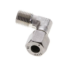 1/4'' NPT Male x 8L Stainless steel 90 deg Elbow Cutting ring 315 Bar DIN 2353