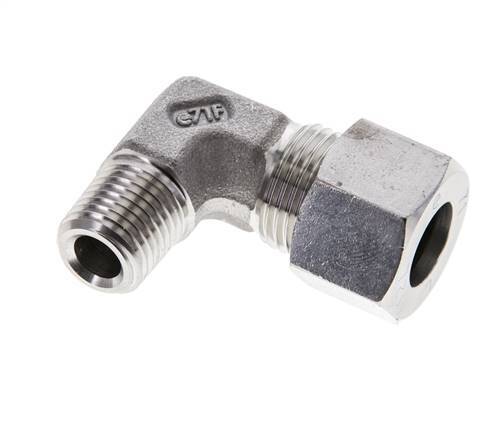 1/4'' NPT Male x 12L Stainless steel 90 deg Elbow Cutting ring 315 Bar DIN 2353