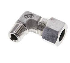 1/4'' NPT Male x 12L Stainless steel 90 deg Elbow Cutting ring 315 Bar DIN 2353