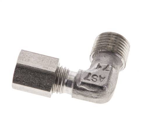 1/8'' NPT Male x 4LL Stainless steel 90 deg Elbow Cutting ring 100 Bar DIN 2353
