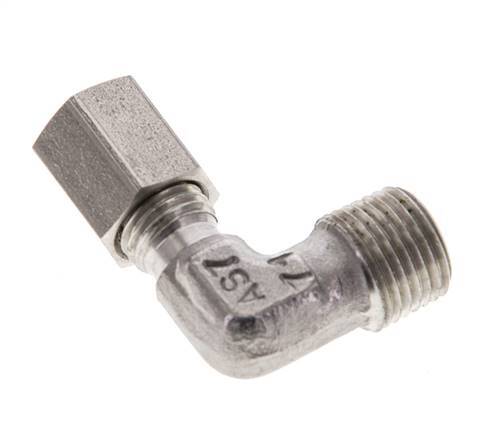 1/8'' NPT Male x 4LL Stainless steel 90 deg Elbow Cutting ring 100 Bar DIN 2353