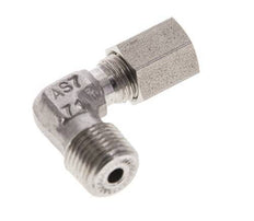 1/8'' NPT Male x 4LL Stainless steel 90 deg Elbow Cutting ring 100 Bar DIN 2353