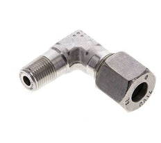 1/8'' NPT Male x 8L Stainless steel 90 deg Elbow Cutting ring 315 Bar DIN 2353