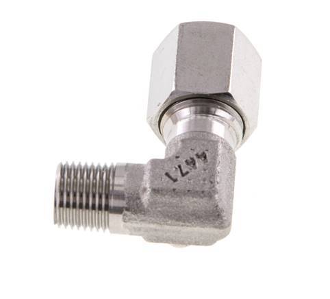 R 1/8'' Male x 6L Stainless steel 90 deg Elbow Fitting 315 Bar DIN 2353
