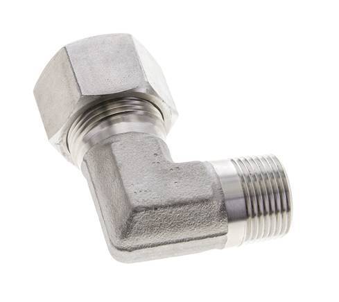 3/4'' NPT Male x 20S Stainless steel 90 deg Elbow Cutting ring 400 Bar DIN 2353