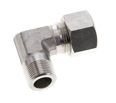 3/4'' NPT Male x 20S Stainless steel 90 deg Elbow Cutting ring 400 Bar DIN 2353