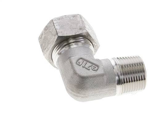 3/4'' NPT Male x 22L Stainless steel 90 deg Elbow Cutting ring 160 Bar DIN 2353