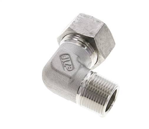 3/4'' NPT Male x 22L Stainless steel 90 deg Elbow Cutting ring 160 Bar DIN 2353