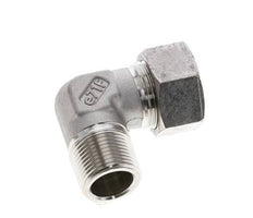 3/4'' NPT Male x 22L Stainless steel 90 deg Elbow Cutting ring 160 Bar DIN 2353
