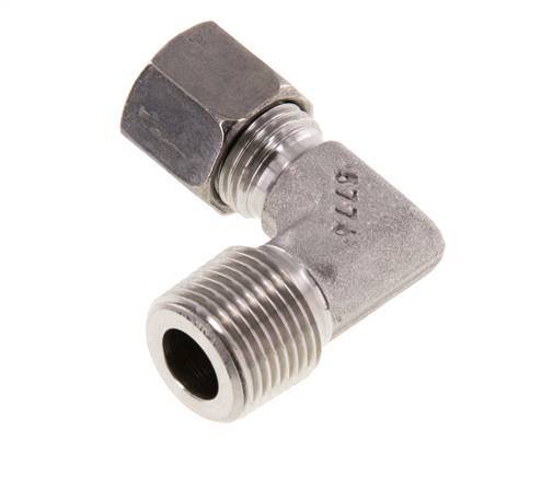 R 3/8'' Male x 8L Stainless steel 90 deg Elbow Fitting 315 Bar DIN 2353