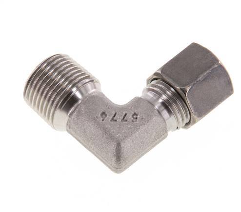 R 3/8'' Male x 8L Stainless steel 90 deg Elbow Fitting 315 Bar DIN 2353