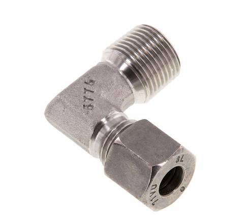 R 3/8'' Male x 8L Stainless steel 90 deg Elbow Fitting 315 Bar DIN 2353