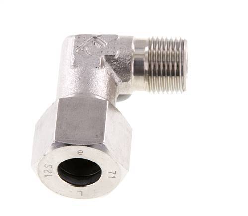 R 3/8'' Male x 12S Stainless steel 90 deg Elbow Fitting 630 Bar DIN 2353