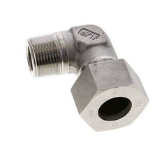 1'' NPT Male x 25S Stainless steel 90 deg Elbow Cutting ring 400 Bar DIN 2353