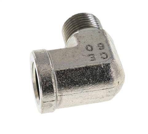 1/2'' NPT x 1/2'' NPT M/F Zinc plated Steel 90 deg Elbow Fitting 210 Bar - Hydraulic