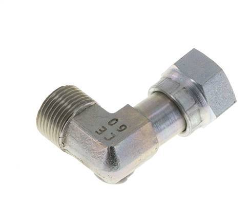 UN 13/16''-16 x UN 13/16''-16 M/F Zinc plated Steel 90 deg Elbow Fitting ORFS 630 Bar - Hydraulic