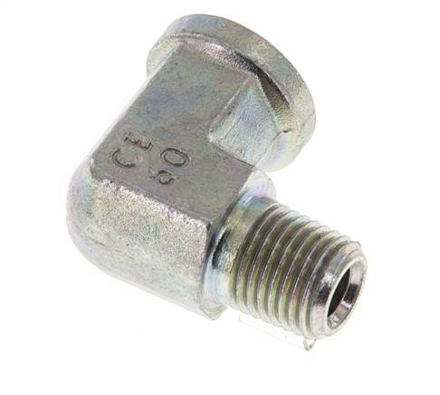 1/4'' NPT x 1/4'' NPT M/F Zinc plated Steel 90 deg Elbow Fitting 275 Bar - Hydraulic