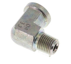 1/4'' NPT x 1/4'' NPT M/F Zinc plated Steel 90 deg Elbow Fitting 275 Bar - Hydraulic