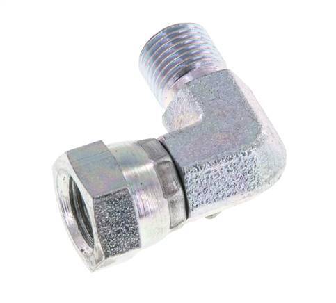 G 1/8'' M/F Zinc plated Steel 90 deg Elbow Fitting 475 Bar - Hydraulic