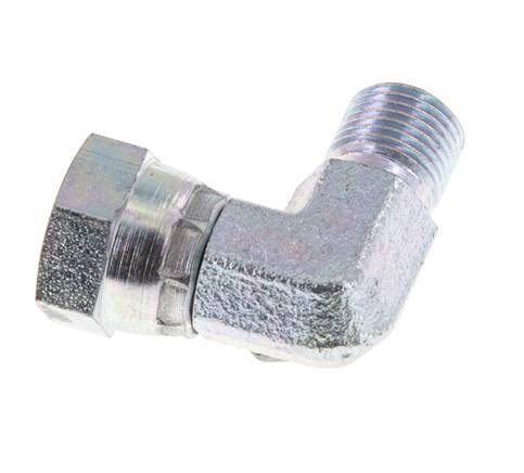 G 1/8'' M/F Zinc plated Steel 90 deg Elbow Fitting 475 Bar - Hydraulic