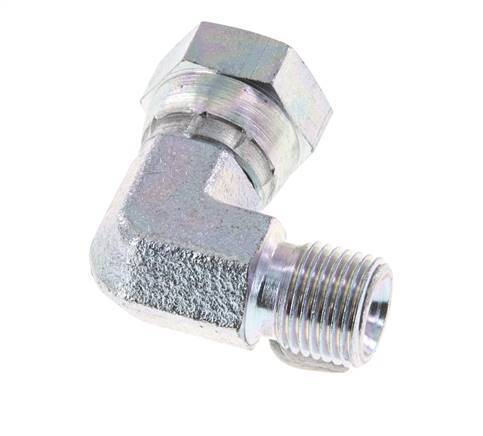 G 1/8'' M/F Zinc plated Steel 90 deg Elbow Fitting 475 Bar - Hydraulic