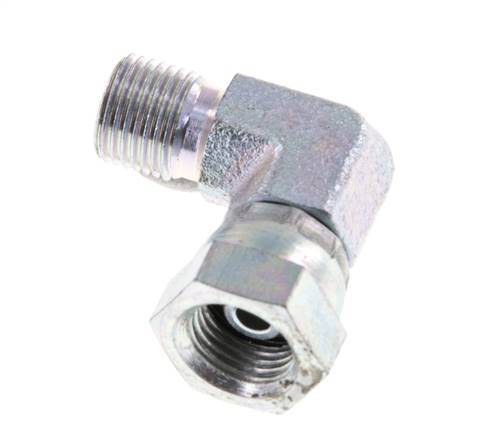 G 1/8'' M/F Zinc plated Steel 90 deg Elbow Fitting 475 Bar - Hydraulic
