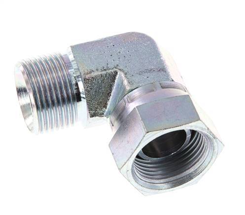 G 3/4'' M/F Zinc plated Steel 90 deg Elbow Fitting 175 Bar - Hydraulic