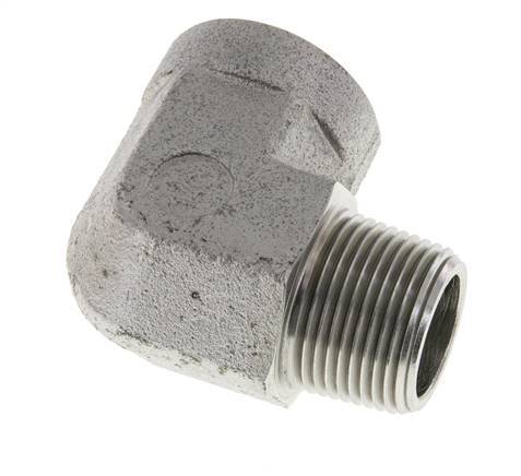 1'' NPT x 1'' NPT M/F Zinc plated Steel 90 deg Elbow Fitting 140 Bar - Hydraulic