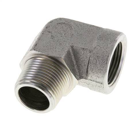 1'' NPT x 1'' NPT M/F Zinc plated Steel 90 deg Elbow Fitting 140 Bar - Hydraulic