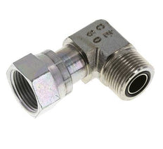 UNS 1''-14 x UNS 1''-14 M/F Zinc plated Steel 90 deg Elbow Fitting ORFS 400 Bar - Hydraulic