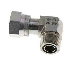UNS 1''-14 x UNS 1''-14 M/F Zinc plated Steel 90 deg Elbow Fitting ORFS 400 Bar - Hydraulic